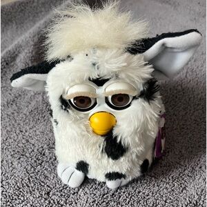 Vintage Furby Tiger Electronics 1998 Black & White Spotted Tested Working Clean